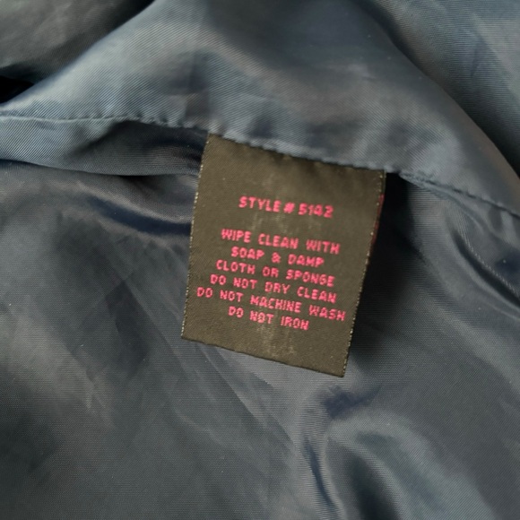 Moto Style Blue Faux Leather Jacket, Lined, Small Excellent Condition - Picture 14 of 15